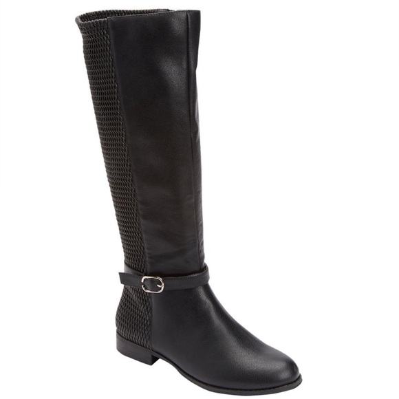 Comfortview The Reeve Tall Wide Calf Black Boots - Picture 1 of 14